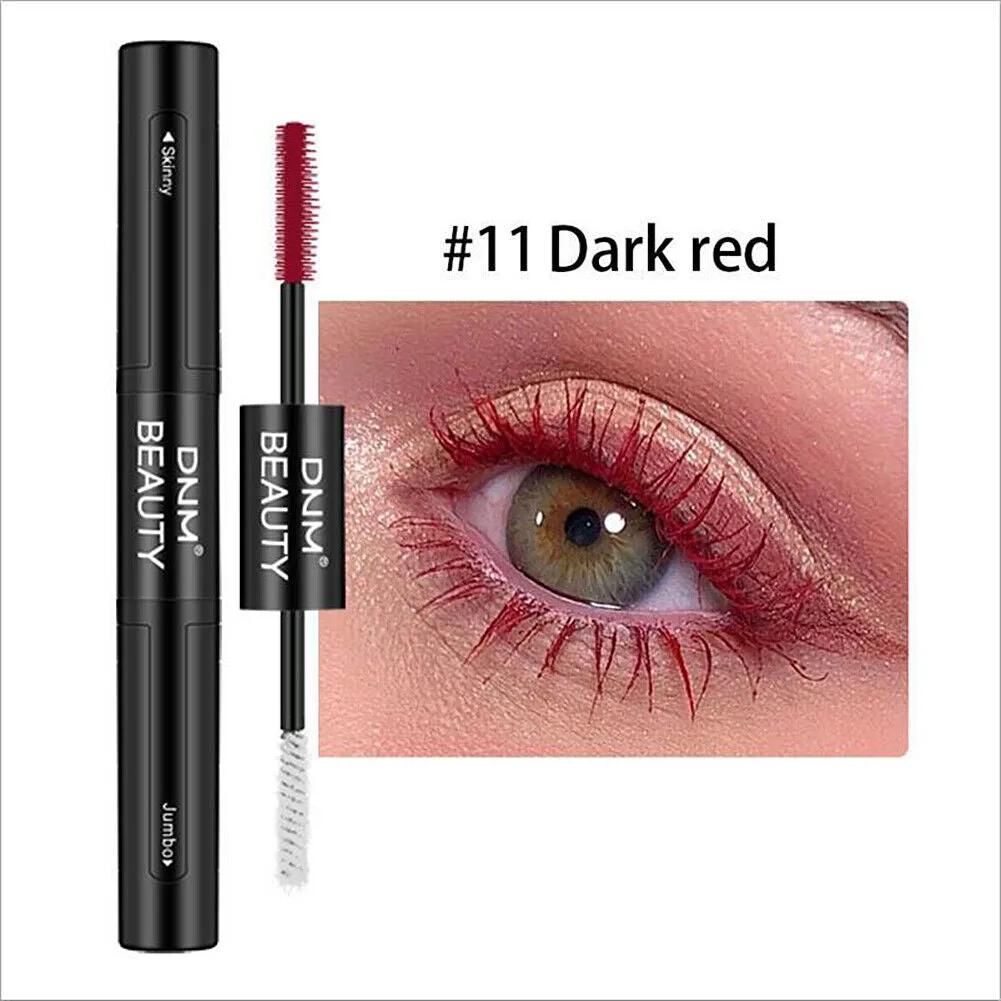 US 1-2Pcs Dual Head 4D Silk Fiber Eyelash Extension Colorful Waterproof Mascara