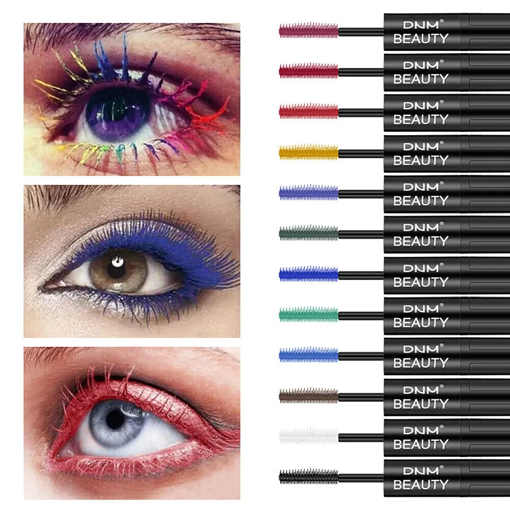 US 1-2Pcs Dual Head 4D Silk Fiber Eyelash Extension Colorful Waterproof Mascara