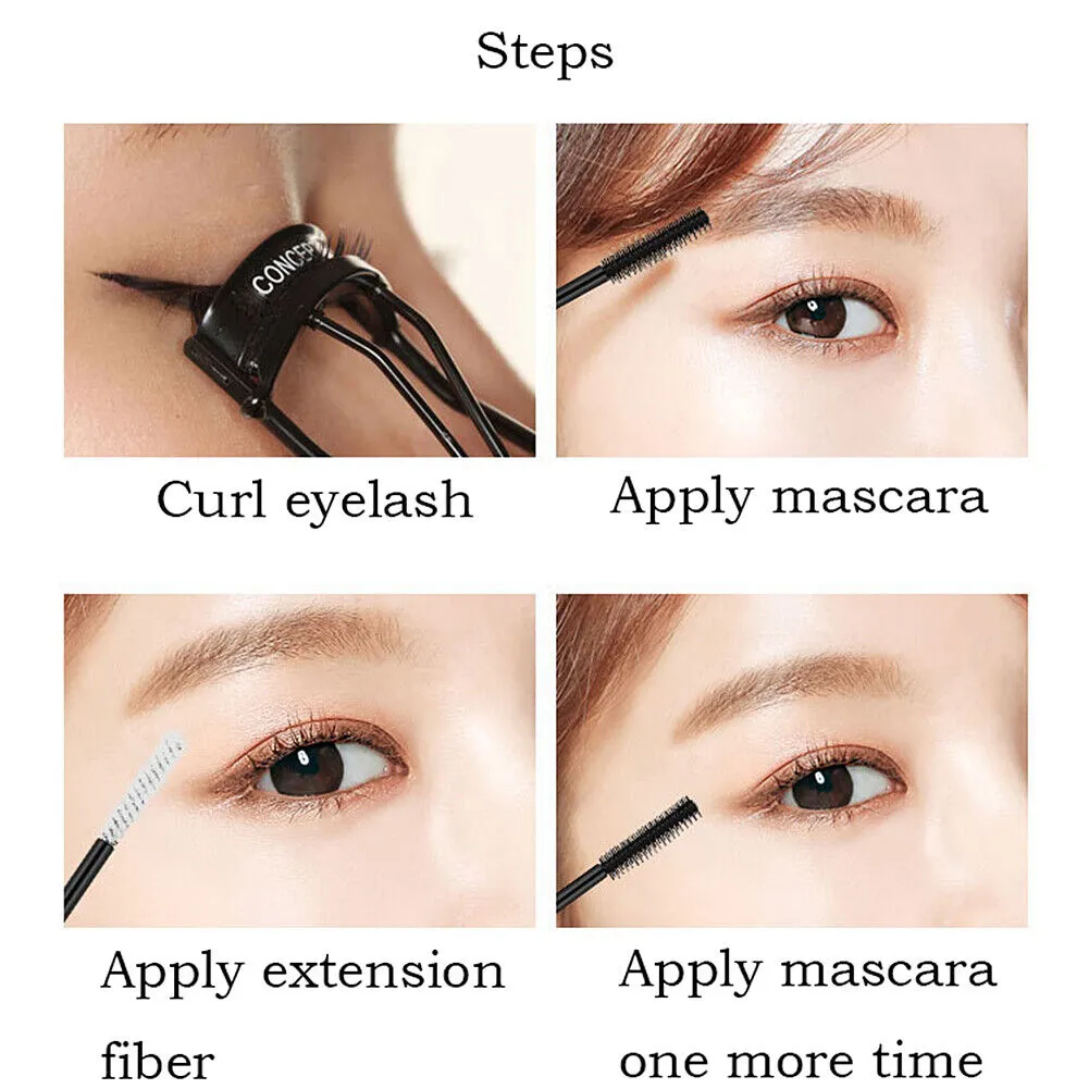 US 1-2Pcs Dual Head 4D Silk Fiber Eyelash Extension Colorful Waterproof Mascara