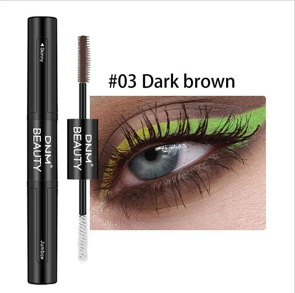US 1-2Pcs Dual Head 4D Silk Fiber Eyelash Extension Colorful Waterproof Mascara