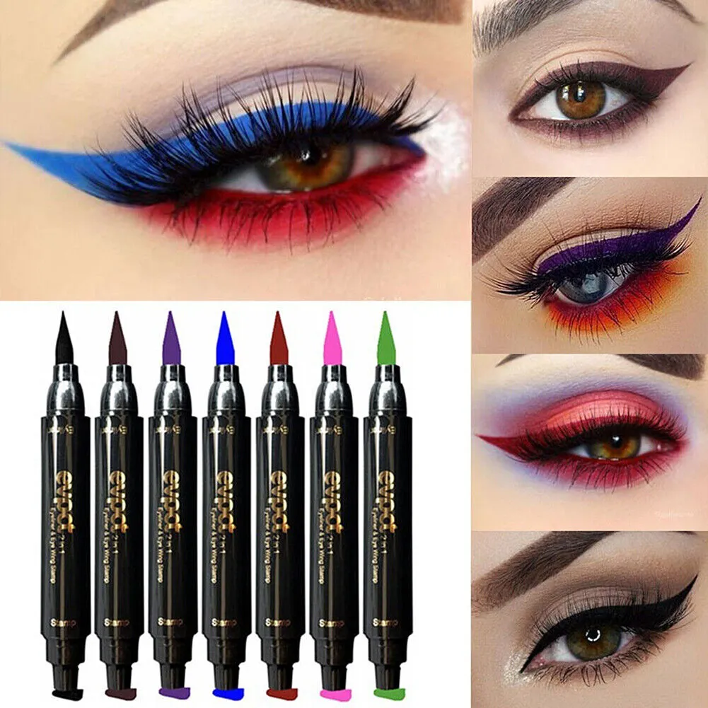 US Colorful Winged Eyeliner Stamp Waterproof Long Lasting Liquid Eye Pen Tool