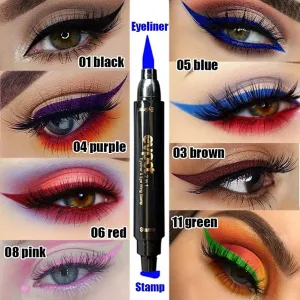 US Colorful Winged Eyeliner Stamp Waterproof Long Lasting Liquid Eye Pen Tool