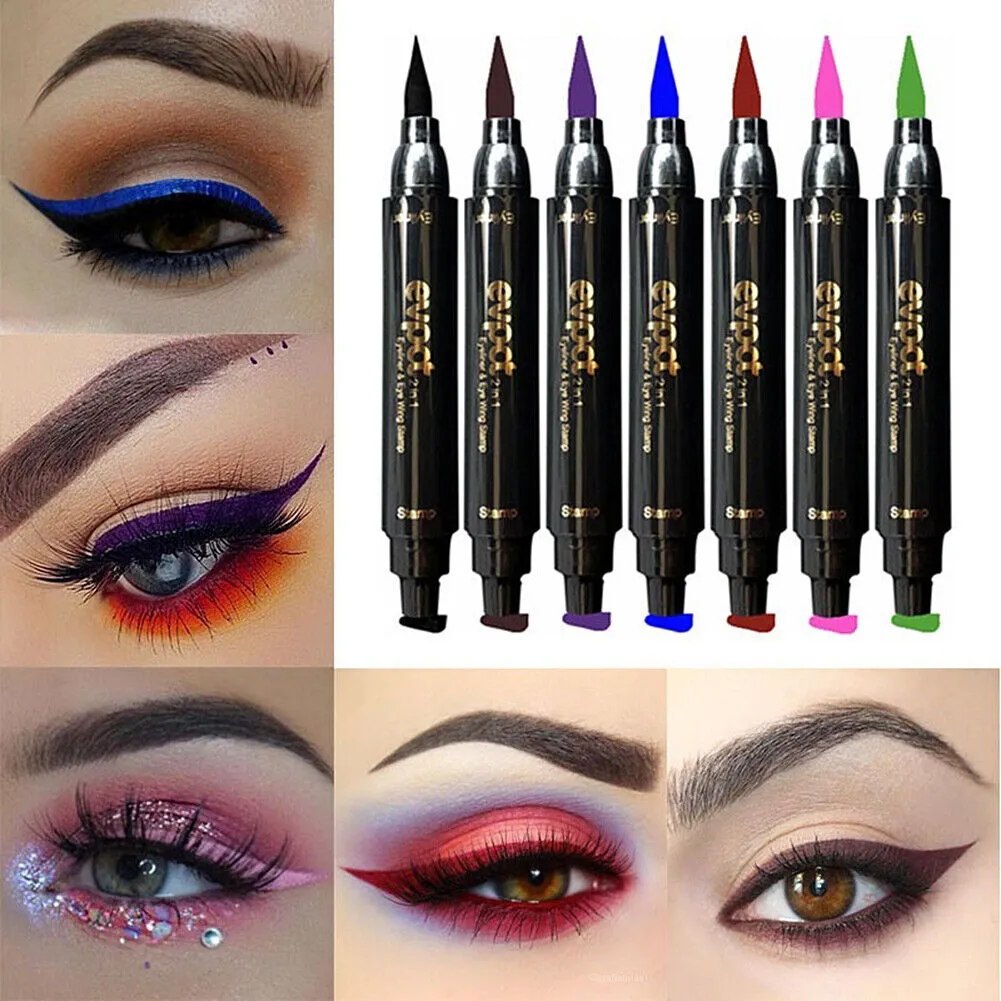 US Colorful Winged Eyeliner Stamp Waterproof Long Lasting Liquid Eye Pen Tool