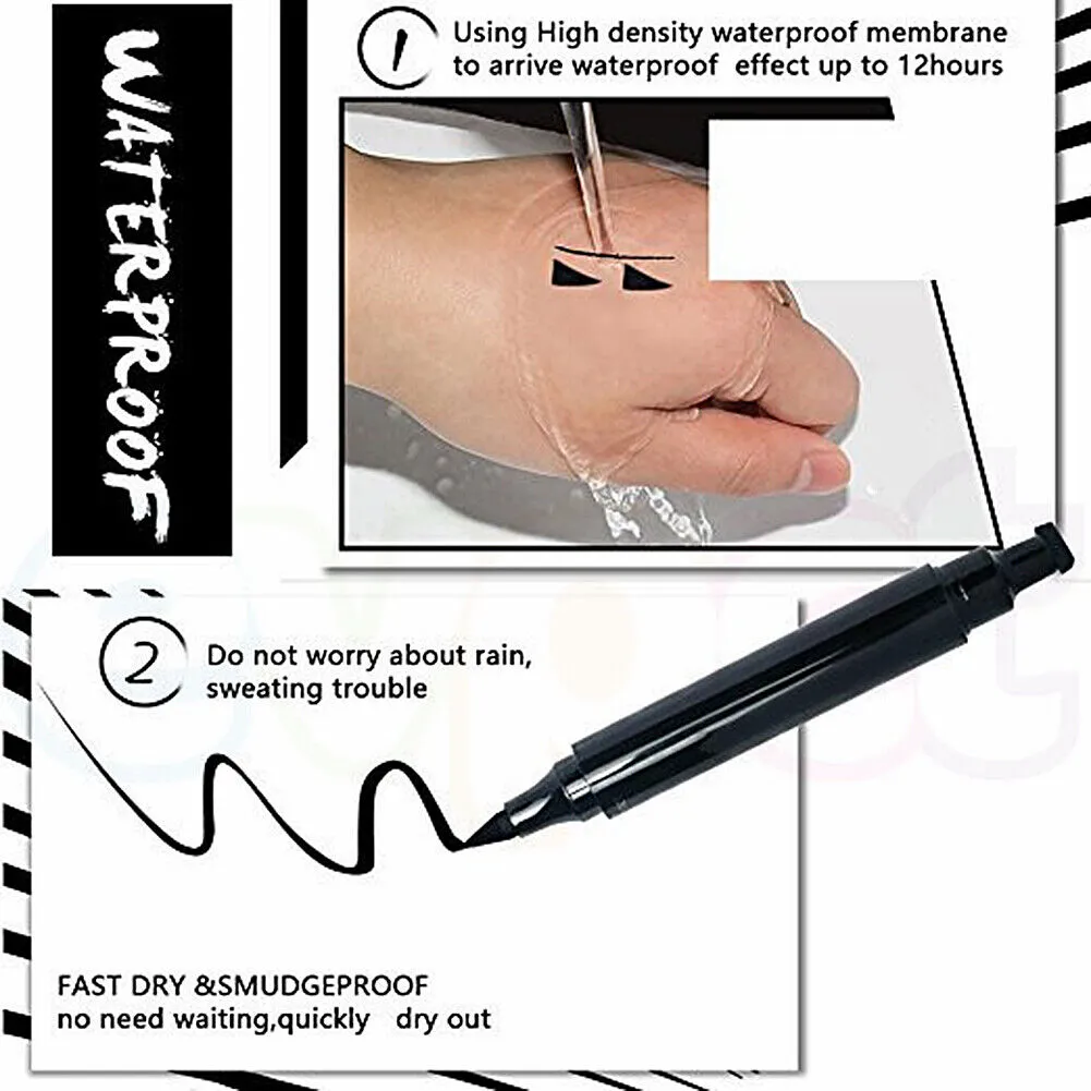 US Colorful Winged Eyeliner Stamp Waterproof Long Lasting Liquid Eye Pen Tool