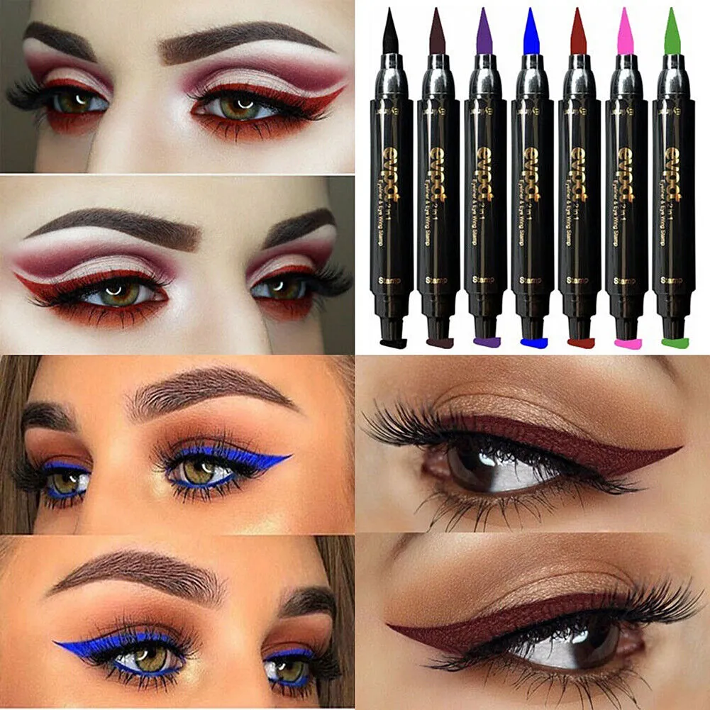 US Colorful Winged Eyeliner Stamp Waterproof Long Lasting Liquid Eye Pen Tool