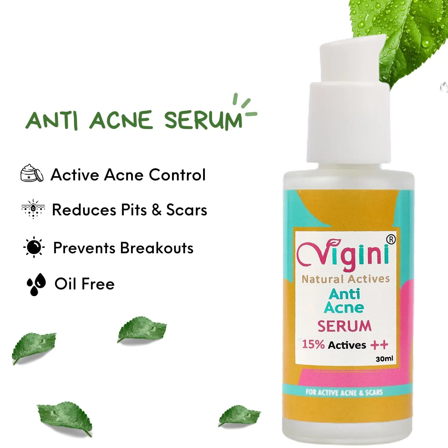 Vigini 15% Actives Anti Acne Face Serum 30 ml